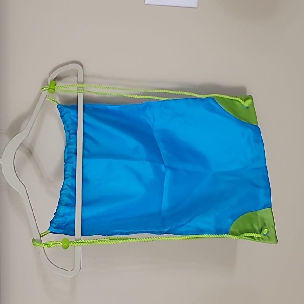 Blue/Green drawstring backpack - Picture 3 of 3